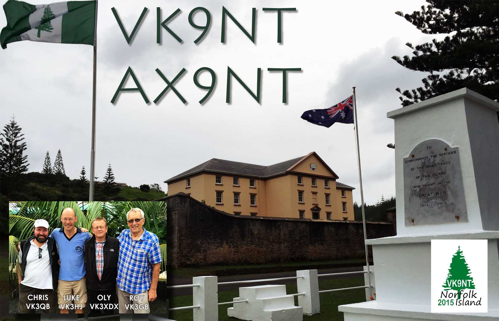 VK9NT 2015 QSL - Front